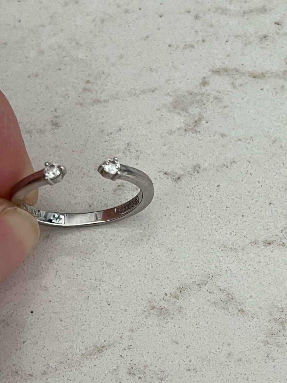 Sterling Silver Cubic Zarconia Open Ring - Picture 9 of 9